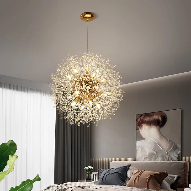 Modern Art Deco Dandelion G4 Led Pendant Lights Lustre Bedroom Gold Chrome Metal Hanging Lamp Cable Suspend Droplight Fixtures
Modern Art Deco Dandelion G4 Led Pendant Lights Lustre Bedroom Gold Chrome Metal Hanging Lamp Cable Suspend Droplight Fixtures