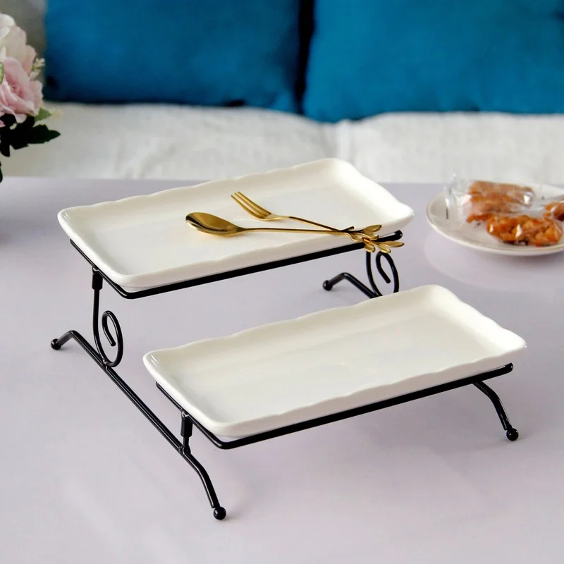 NEW Simplicity Modern Tableware Iron Art Cermet Combination Detachable Double-layer Cake Rack Dessert and Fruit Plate
NEW Simplicity Modern Tableware Iron Art Cermet Combination Detachable Double-layer Cake Rack Dessert and Fruit Plate