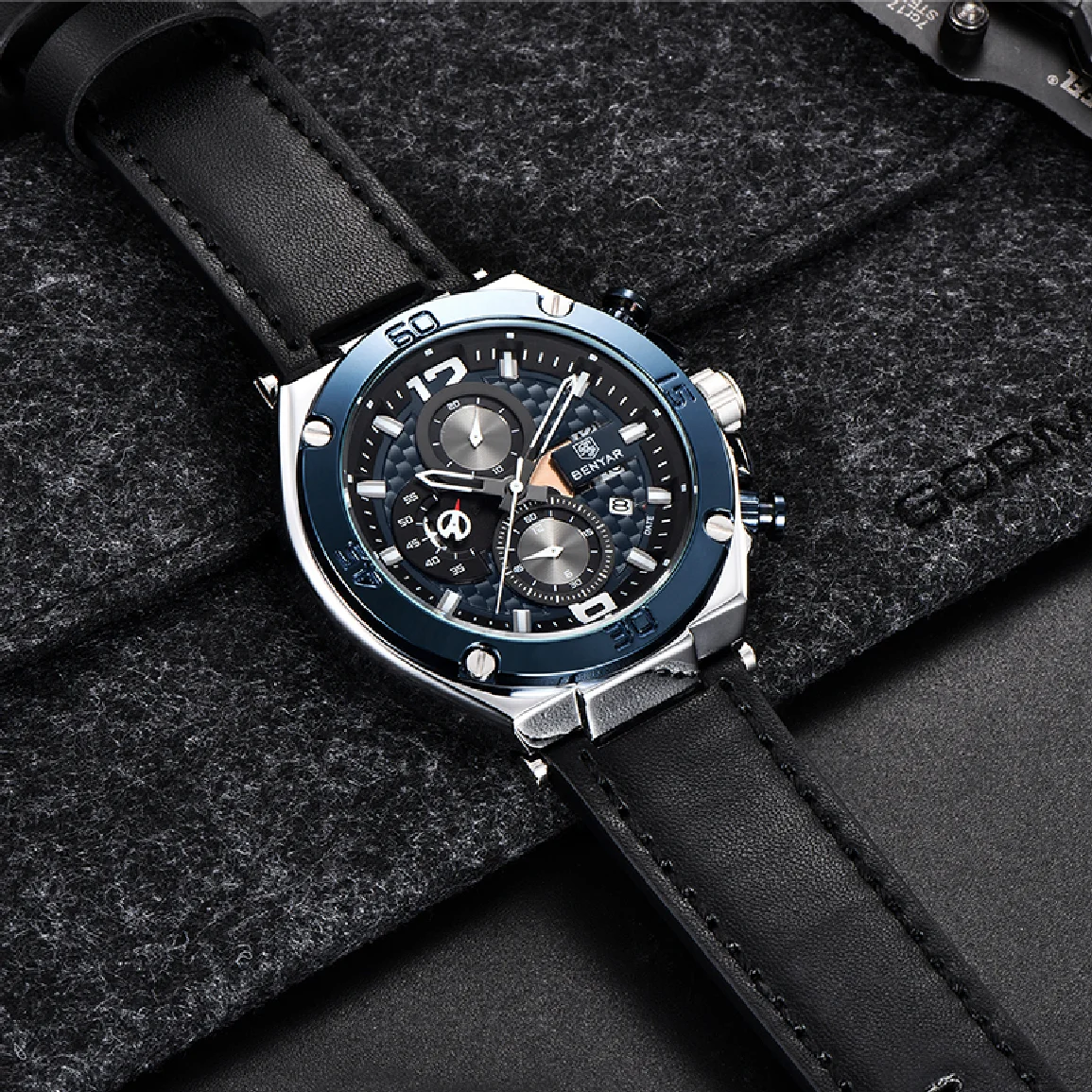 BENYAR Luxury Brand Sports Men Watches Leather Quartz Watch Men Fashion Chronograph Wristwatch Male Military Relogio Masculino
BENYAR Luxury Brand Sports Men Watches Leather Quartz Watch Men Fashion Chronograph Wristwatch Male Military Relogio Masculino