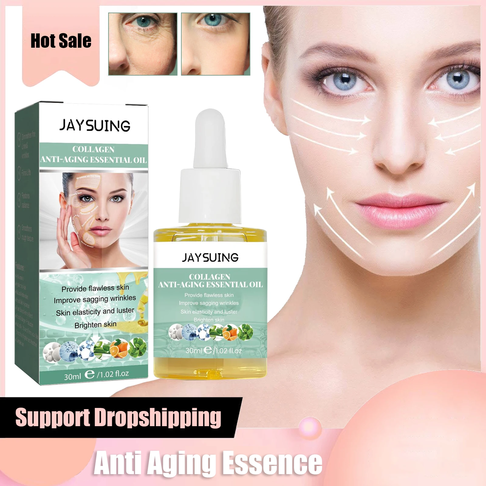 Collagen Anti Aging Serum Firming Lifting Wrinkle Removal Serum Fades Fine Lines Improve Sagging Nourishing Facial Essence 30ml
Collagen Anti Aging Serum Firming Lifting Wrinkle Removal Serum Fades Fine Lines Improve Sagging Nourishing Facial Essence 30ml
