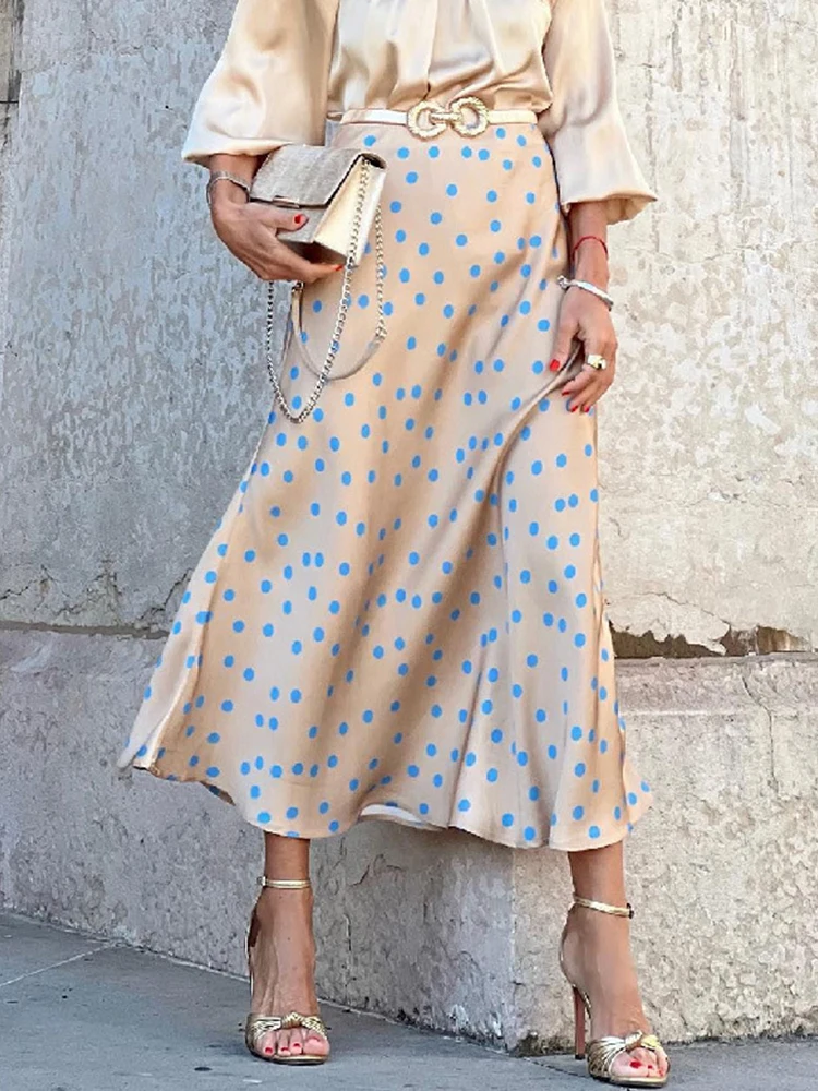 Foridol Elegant Polka Dot Casual Women Autumn Winter High Waist Maxi Skirt Falda Female A-line Khaki Women Skirt 2022
Foridol Elegant Polka Dot Casual Women Autumn Winter High Waist Maxi Skirt Falda Female A-line Khaki Women Skirt 2022