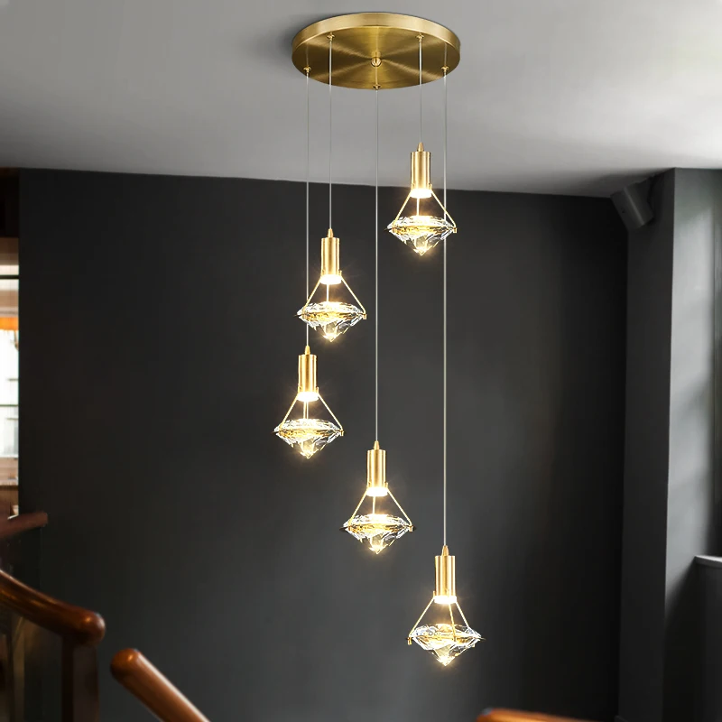 Modern Led Copper Crystal Pendant Light Golden Lustre Diamond Ceiling Hanging Light Decoration for Living Dining Room Fixtures
Modern Led Copper Crystal Pendant Light Golden Lustre Diamond Ceiling Hanging Light Decoration for Living Dining Room Fixtures