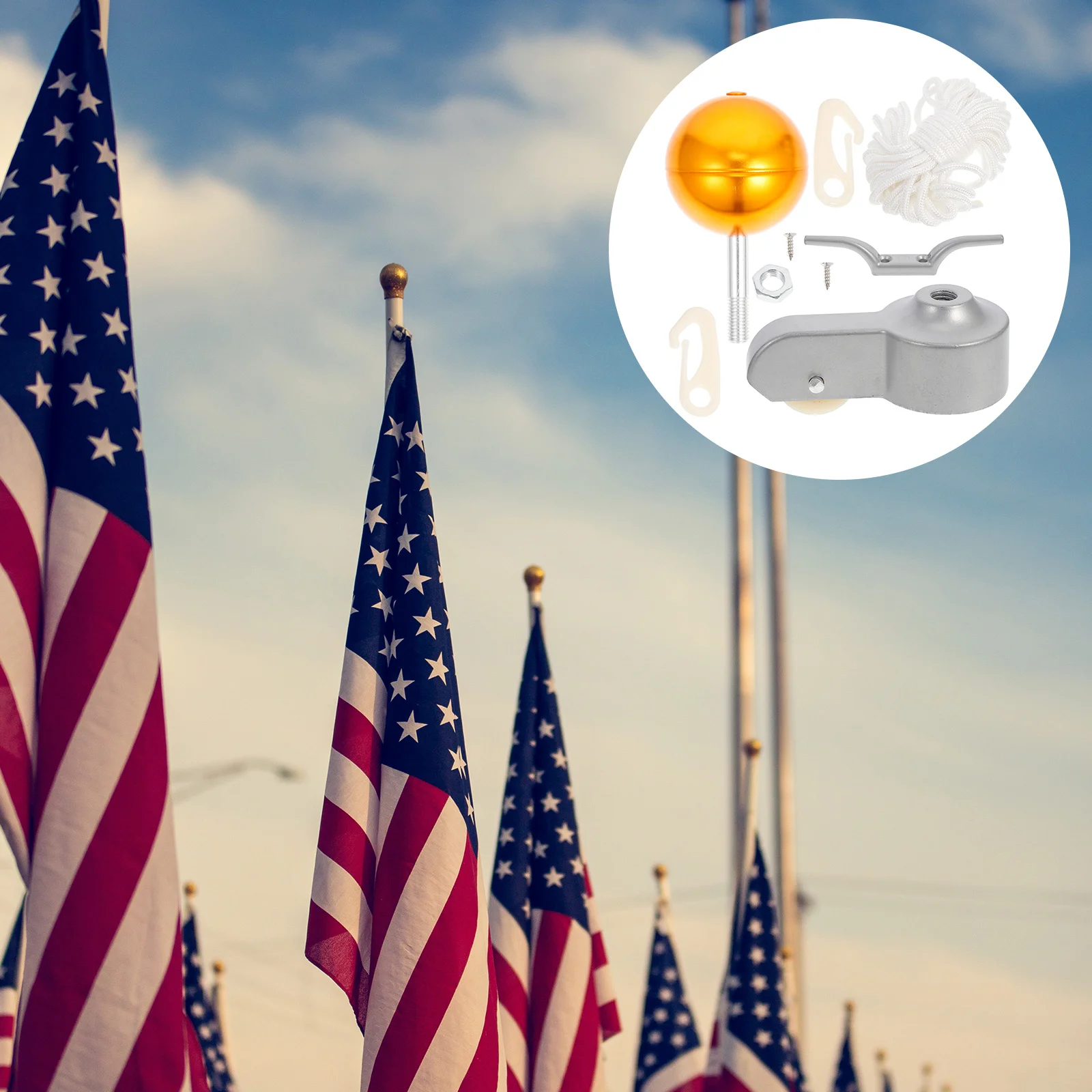 Flag Pole Parts Topper Flagpole Parts Repair Flagpole Install for Outdoor House Porch Tailgate Use
Flag Pole Parts Topper Flagpole Parts Repair Flagpole Install for Outdoor House Porch Tailgate Use
