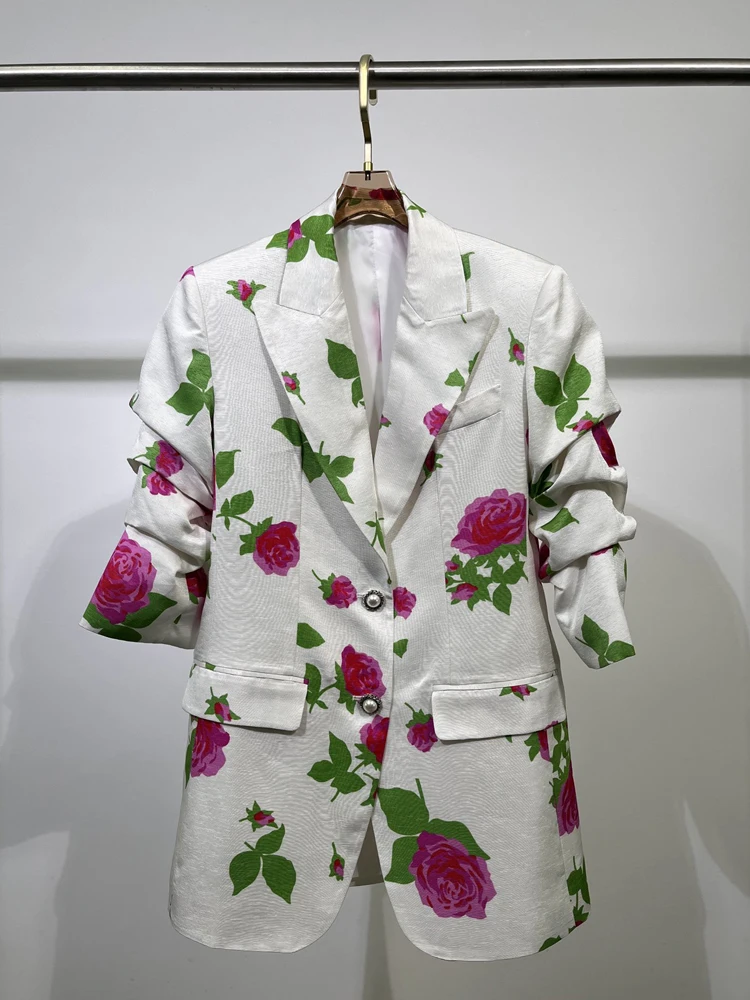 Red RoosaRosee Elegant Green Floral Print Draped Half Sleeve Turn-down Collar Short Party Coat 2022 Fashion Women Autumn Outwear
Red RoosaRosee Elegant Green Floral Print Draped Half Sleeve Turn-down Collar Short Party Coat 2022 Fashion Women Autumn Outwear