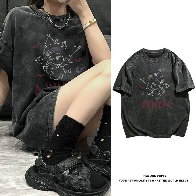 Kuromi Sanrio аниме с коротким рукавом мультяшный милый Y2K Модный повседневный топ для пары кавайная милая девочка подарок на день рождения хлопковая футболка
Kuromi Sanrio аниме с коротким рукавом мультяшный милый Y2K Модный повседневный топ для пары кавайная милая девочка подарок на день рождения хлопковая футболка