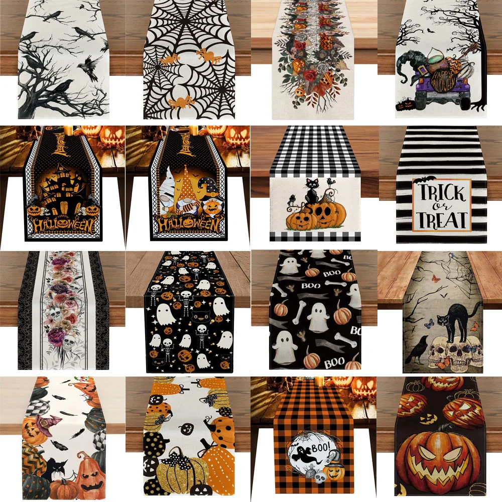 Linen Halloween Table Runner Pumpkin Spider Web Skull Dining Table Decoration Scary Table Cover For Halloween Dinner Party Decor
Linen Halloween Table Runner Pumpkin Spider Web Skull Dining Table Decoration Scary Table Cover For Halloween Dinner Party Decor