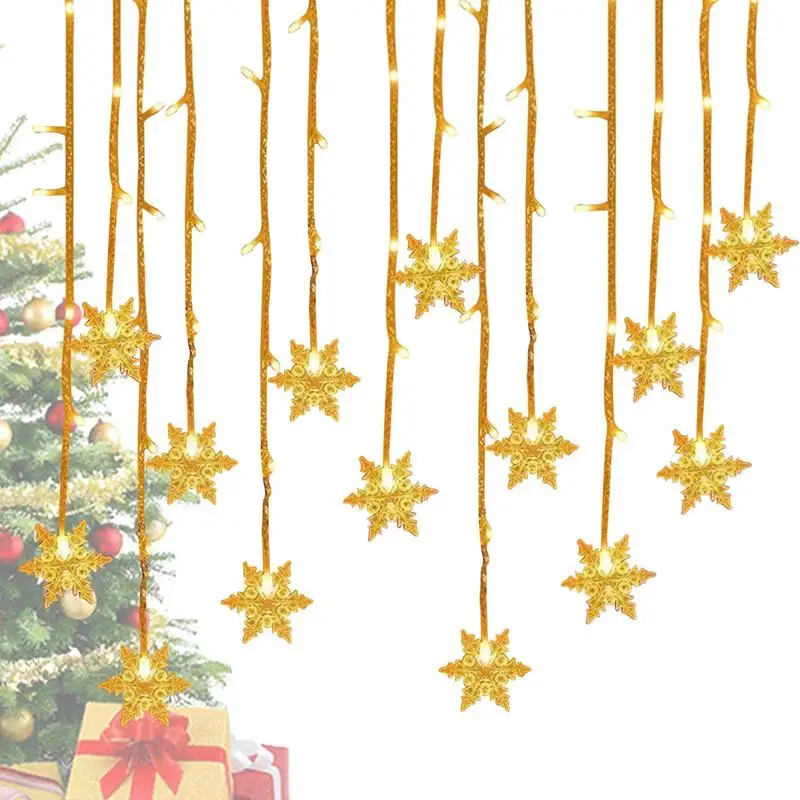 LED Snowflake Curtain Lights USB Fairy Icicle String Lights With 19 Drops Christmas Decorative Lights With 8 Modes For Party
LED Snowflake Curtain Lights USB Fairy Icicle String Lights With 19 Drops Christmas Decorative Lights With 8 Modes For Party