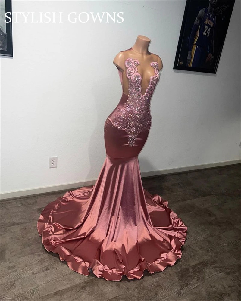 Glitter Pink Beaded Crystal Evening Dresses 2023 For Black Girls Mermaid Birthday Party Dress O Neck Formal Prom Gowns
Glitter Pink Beaded Crystal Evening Dresses 2023 For Black Girls Mermaid Birthday Party Dress O Neck Formal Prom Gowns