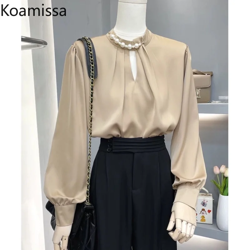 Koamissa Beading Women Solid Formal Office Lady Blouse Long Sleeves O-neck Shirt Chic Korean All Match Plus Size Blusas Tops
Koamissa Beading Women Solid Formal Office Lady Blouse Long Sleeves O-neck Shirt Chic Korean All Match Plus Size Blusas Tops