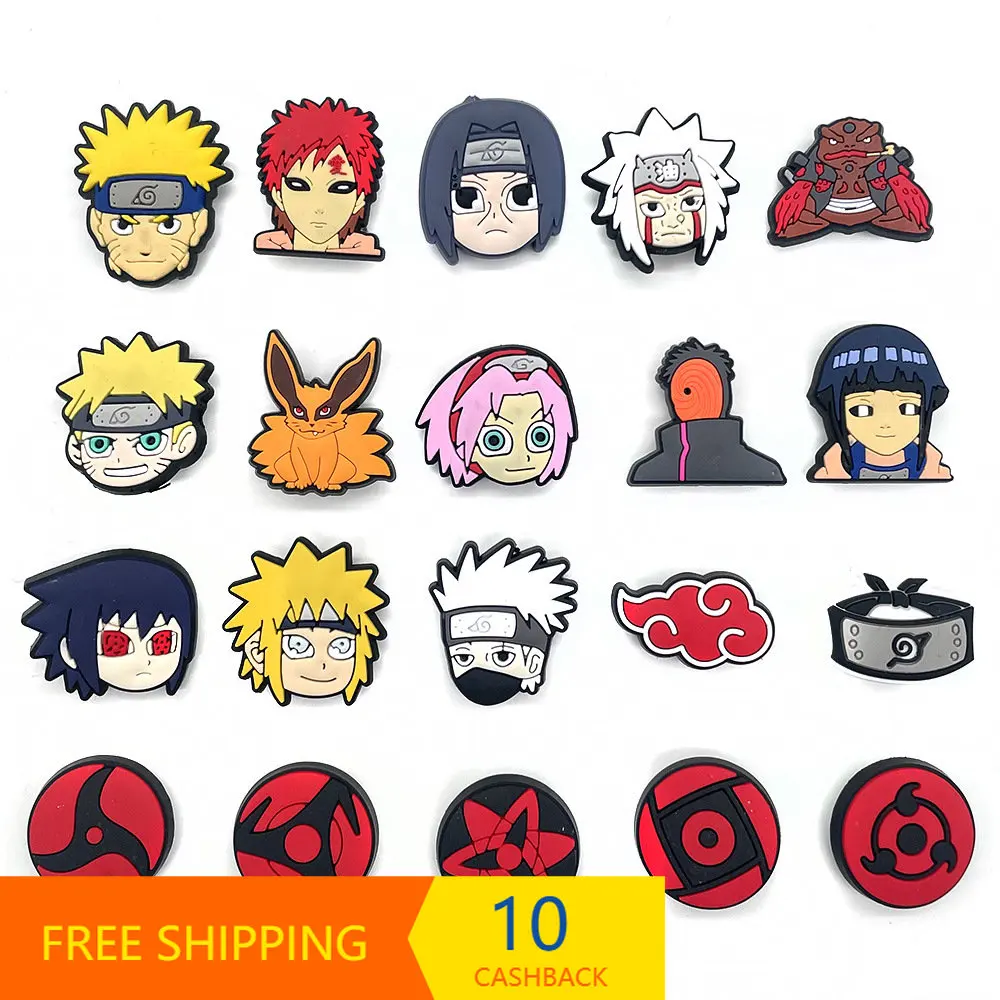 

Naruto series cartoon cave shoes flower shoe buckle PVC soft glue cave shoes accessories free shipping items ナルト