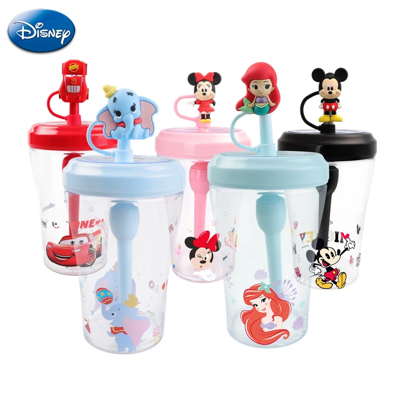 

Disney Cup With Straw Mickey Minnie Mouse 3D Cartoon Kids Water Mug Cups Kawaii Frozen Elsa Sport Bottle Milk Juice Sippy Cups