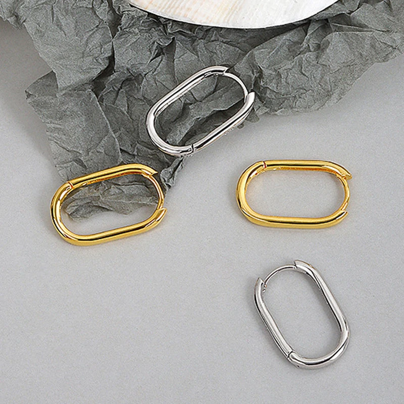 925 Sterling Silver Women's U-Shaped Smooth Hoop Earrings Fashion Gold Earrings Wedding Party Luxury Jewelry Ladies Gift
925 Sterling Silver Women's U-Shaped Smooth Hoop Earrings Fashion Gold Earrings Wedding Party Luxury Jewelry Ladies Gift