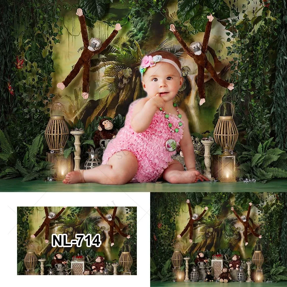 Primeval Forest Birthday Photography Background Dense Tree Monkeys Crown Children Cake Smash Newborn Baby Showers Vinyl Backdrop
Primeval Forest Birthday Photography Background Dense Tree Monkeys Crown Children Cake Smash Newborn Baby Showers Vinyl Backdrop