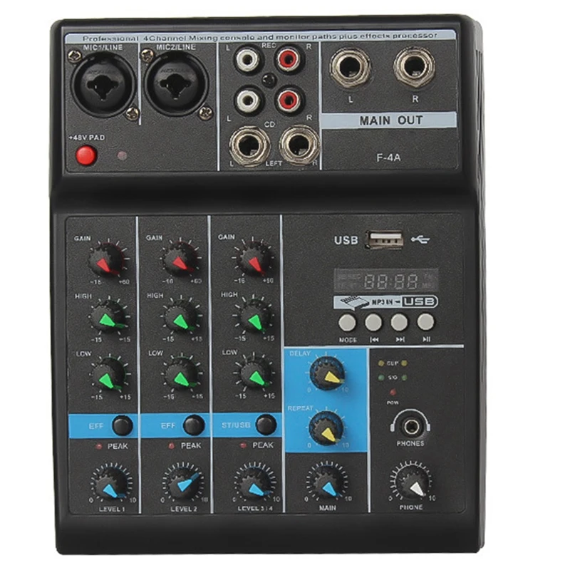 4 Channel Bluetooth Mixer DJ Audio Mixer Small USB With Sound Card Special Stage For Home Computer Mixer
4 Channel Bluetooth Mixer DJ Audio Mixer Small USB With Sound Card Special Stage For Home Computer Mixer