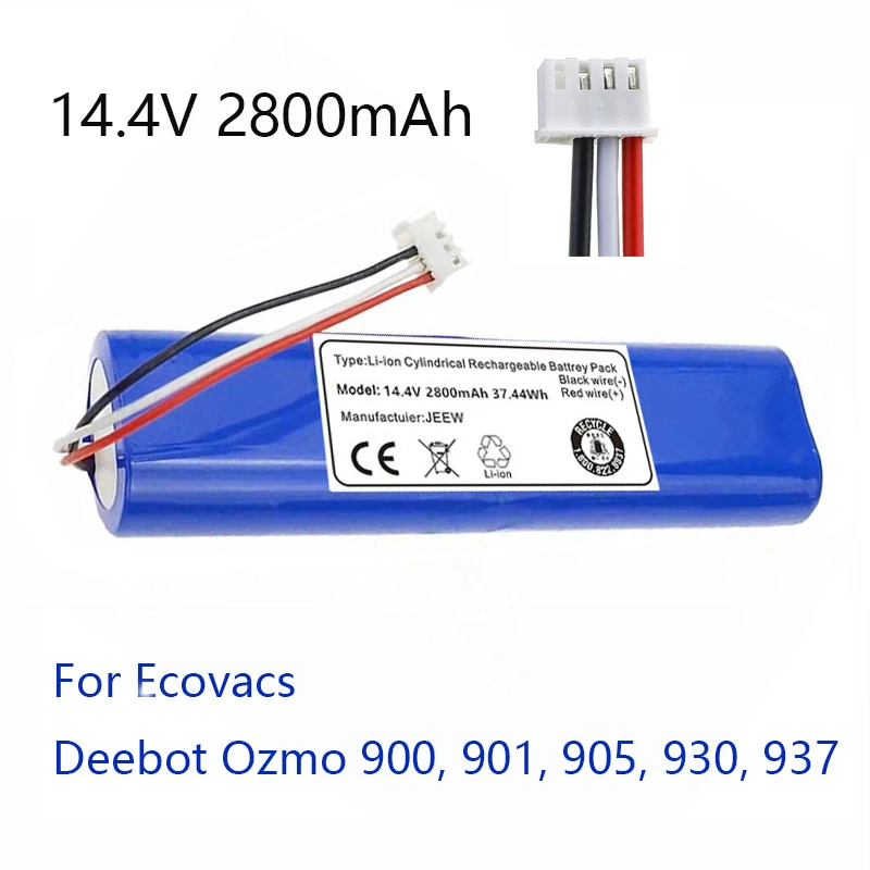 Free shipping 100% New 14.4V 4800mAh Robot Vacuum Cleaner Battery Pack for Ecovacs Deebot Ozmo 900 901 905 930 937
Free shipping 100% New 14.4V 4800mAh Robot Vacuum Cleaner Battery Pack for Ecovacs Deebot Ozmo 900 901 905 930 937
