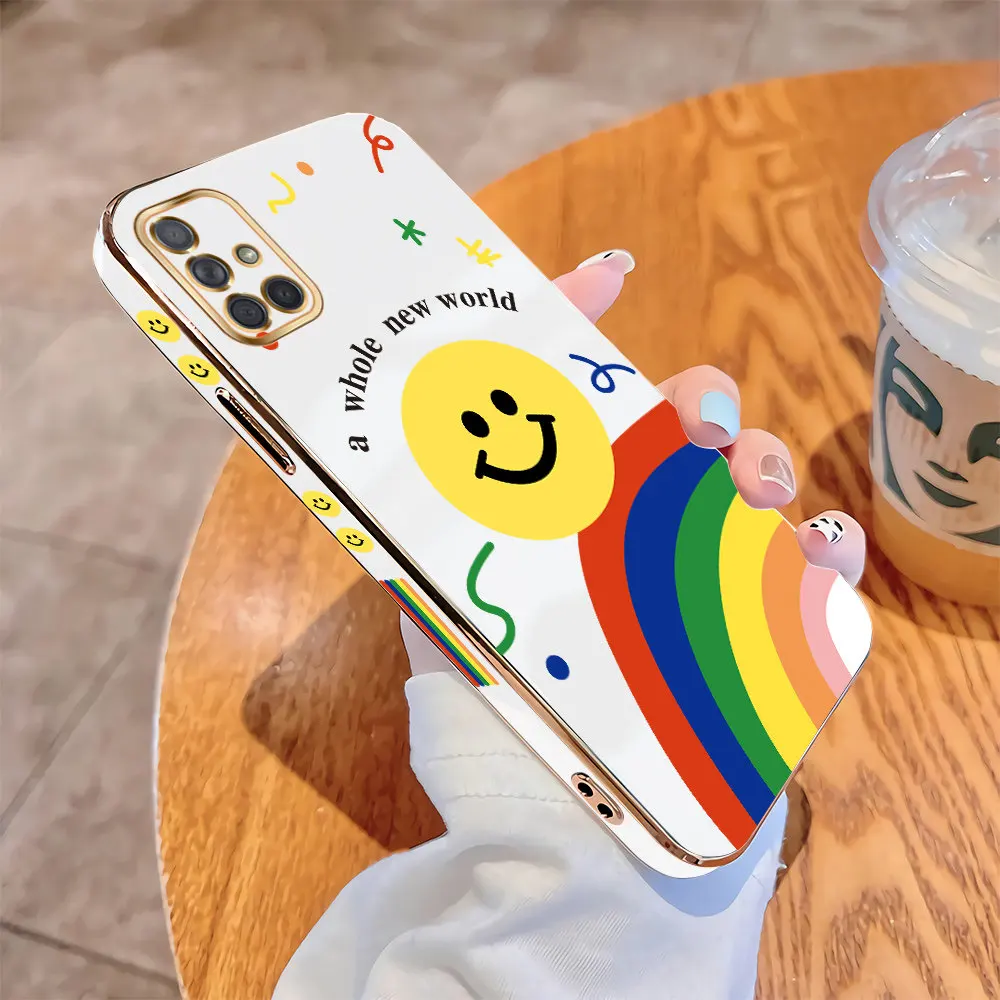 For Samsung Galaxy A71 A51 A31 A21S A11 M11 A7 2018 Luxury Original Square Case Smile Plating Soft TPU Cover Shockproof Cases
For Samsung Galaxy A71 A51 A31 A21S A11 M11 A7 2018 Luxury Original Square Case Smile Plating Soft TPU Cover Shockproof Cases