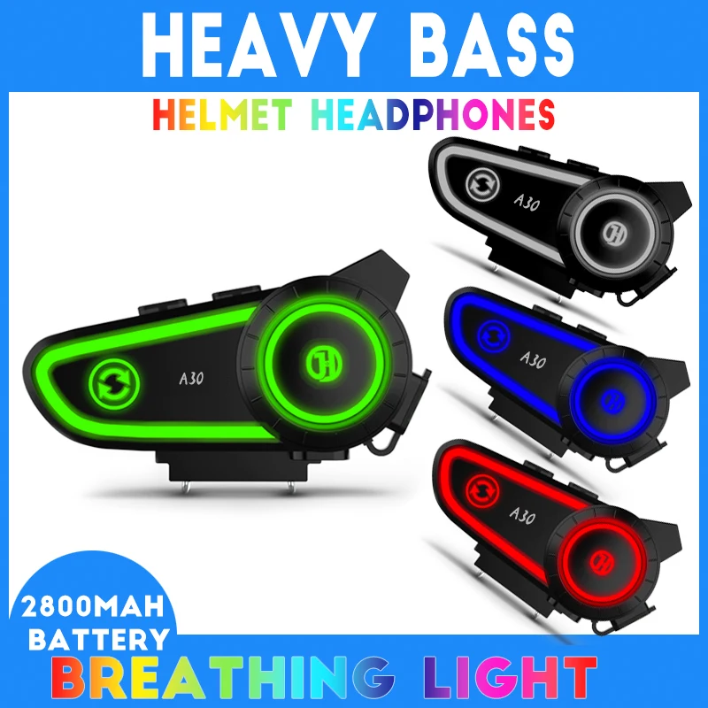 New A30 Motorcycle Helmet Wireless Headset 2800mAh Colorful Helmet Bluetooth 5.2 Waterproof IP67 Communicator Music Headset
New A30 Motorcycle Helmet Wireless Headset 2800mAh Colorful Helmet Bluetooth 5.2 Waterproof IP67 Communicator Music Headset