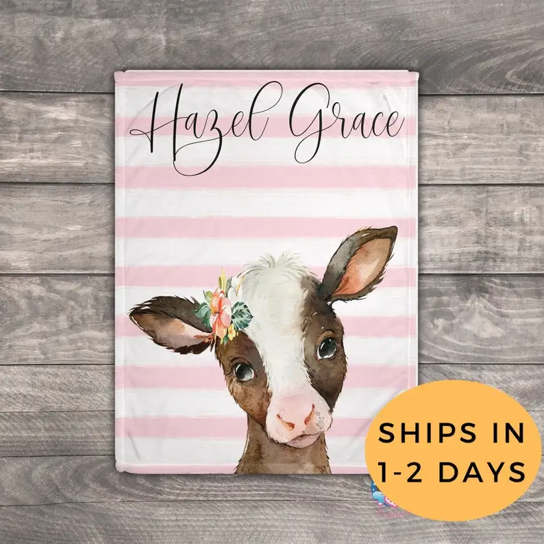 Cow Baby Blanket, Personalized Baby Blanket Girl, Custom Name Blanket, Personalized Minky Blanket, Receiving Blanket, Farm Beddi
Cow Baby Blanket, Personalized Baby Blanket Girl, Custom Name Blanket, Personalized Minky Blanket, Receiving Blanket, Farm Beddi