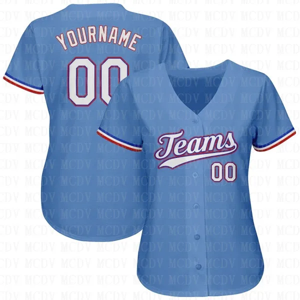 Custom Light Blue White-Red Authentic Baseball Jersey Personlized Football Short Sleeves Athletic Tee Shirts Unisex Top
Custom Light Blue White-Red Authentic Baseball Jersey Personlized Football Short Sleeves Athletic Tee Shirts Unisex Top