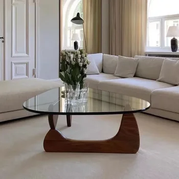 Nordic Tempered Transparent Glass Coffee Tables Living Room Small Apartment Luxury Minimalist Tea Table Hall Design Furniture