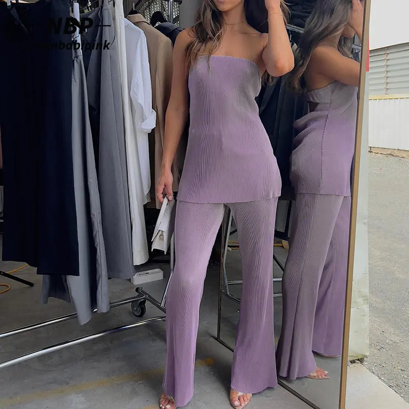 NEONBABIPINK Sexy Two Piece Set Backless Tube Top and Wide Leg Pants Elegant Flowy Purple Brunch Outfits for Women N85-EE55
NEONBABIPINK Sexy Two Piece Set Backless Tube Top and Wide Leg Pants Elegant Flowy Purple Brunch Outfits for Women N85-EE55