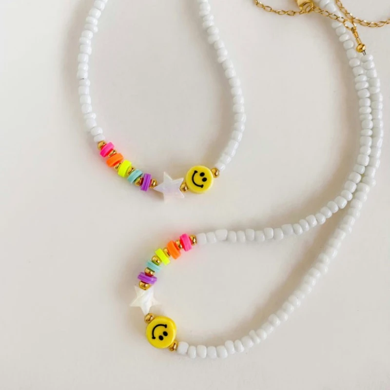 Go2boho Beaded Necklace for Women 2023 New In Boho Colorful Jewelry White Star Smile Face Necklaces Choker y2k Accessories Gift
Go2boho Beaded Necklace for Women 2023 New In Boho Colorful Jewelry White Star Smile Face Necklaces Choker y2k Accessories Gift