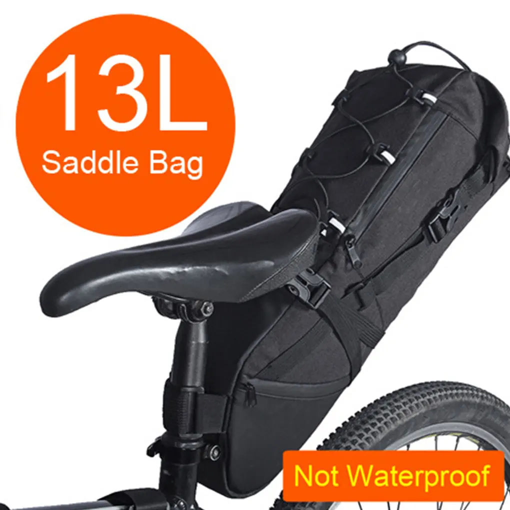 

Bike Saddle Bag with Reflective Strip Wear-resistant Carrying Case Large Stable Heavy-Duty Professional Under Seat Bags 13L