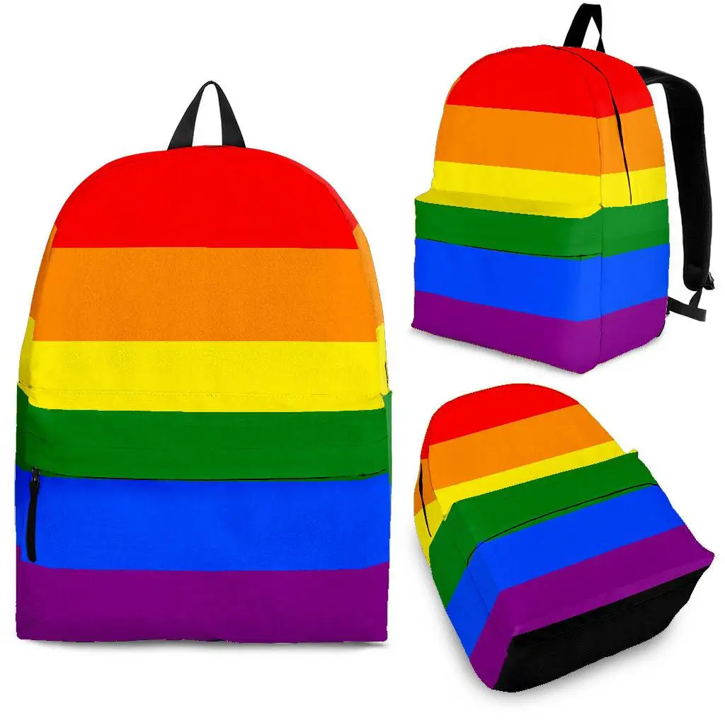 

YIKELUO LGBT/LGBTQ 3D Printed Durable Brand Backpack Rainbow Print Youth Laptop Game Knapsack Student Textbook Bag With Zipper
