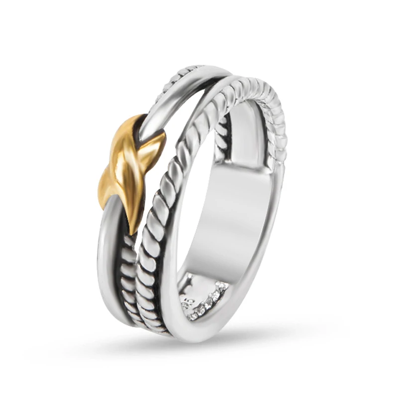 18K Gold Color Double X Cross Ring popular New Line Retro Classic Women men's ring
18K Gold Color Double X Cross Ring popular New Line Retro Classic Women men's ring
