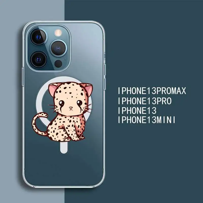 Леопардовый милый креативный чехол для телефона iPhone 13 12 Mini Pro Max Прозрачный Супер Магнитный чехол MagSafe
Леопардовый милый креативный чехол для телефона iPhone 13 12 Mini Pro Max Прозрачный Супер Магнитный чехол MagSafe