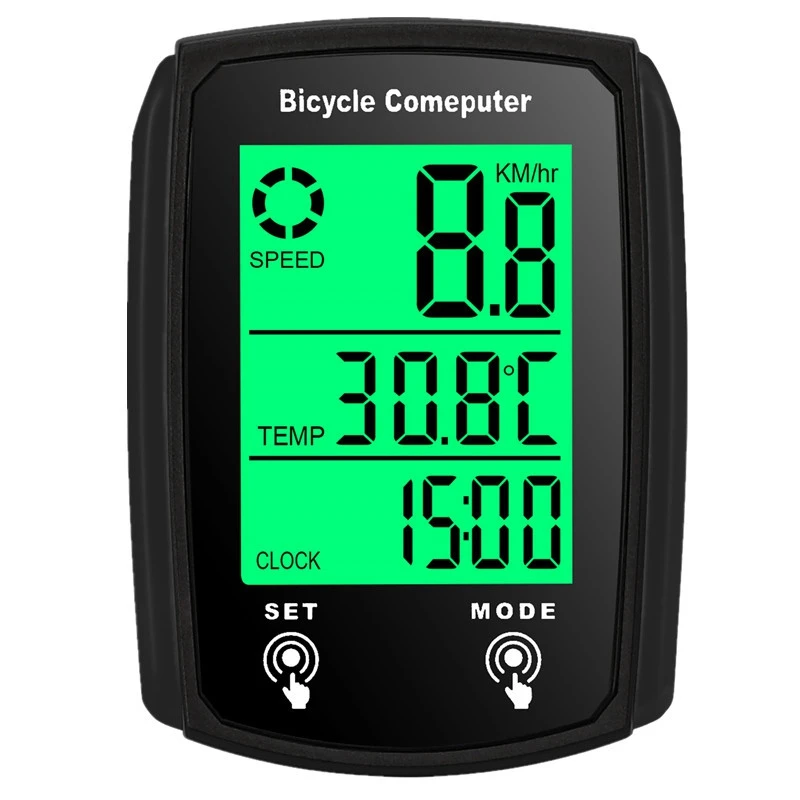 Cycling Black Mountain Bike Touch Wired Water Resistant Calorie Temperature Green Backlight Speedometer
Cycling Black Mountain Bike Touch Wired Water Resistant Calorie Temperature Green Backlight Speedometer