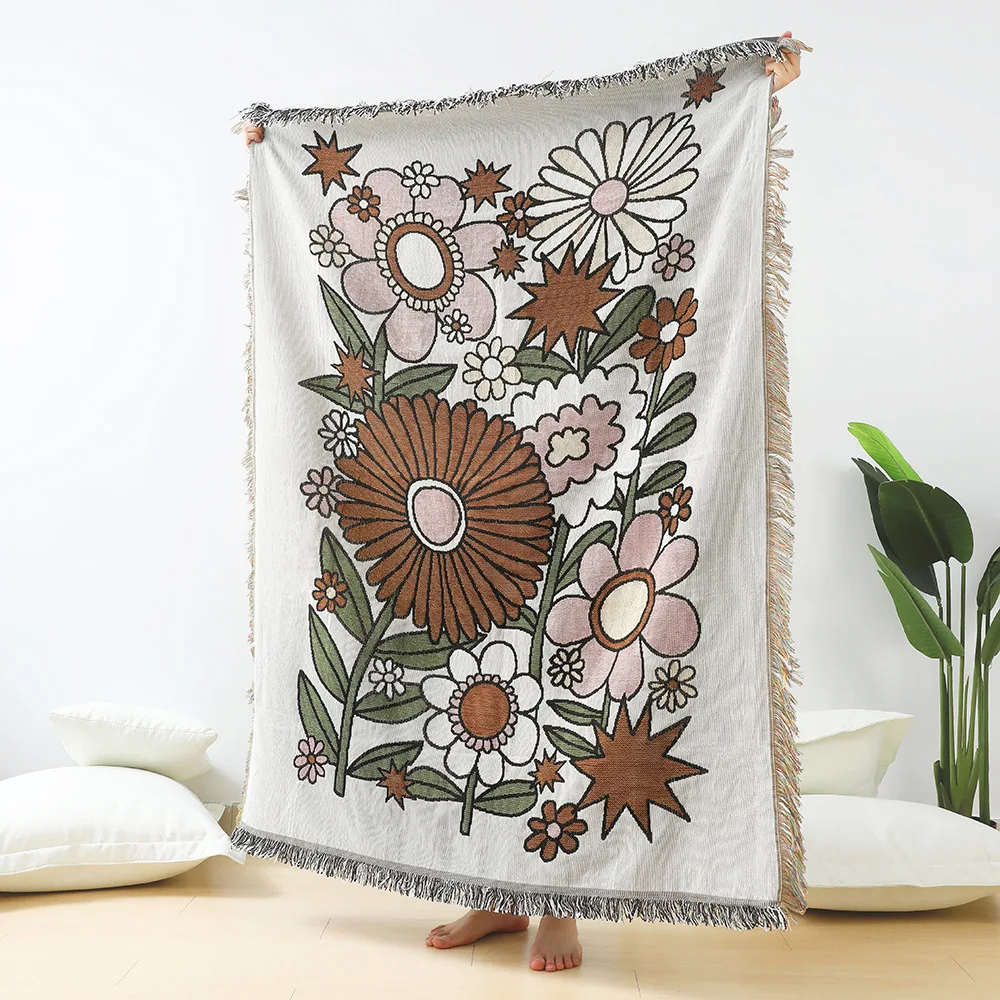 Floral Daisy Pattern Woven Throw Blanket Wall Carpet Sofa Bed Room Decor Tassel Thread Blanket Large Throw Tapestry Picnic Mat
Floral Daisy Pattern Woven Throw Blanket Wall Carpet Sofa Bed Room Decor Tassel Thread Blanket Large Throw Tapestry Picnic Mat
