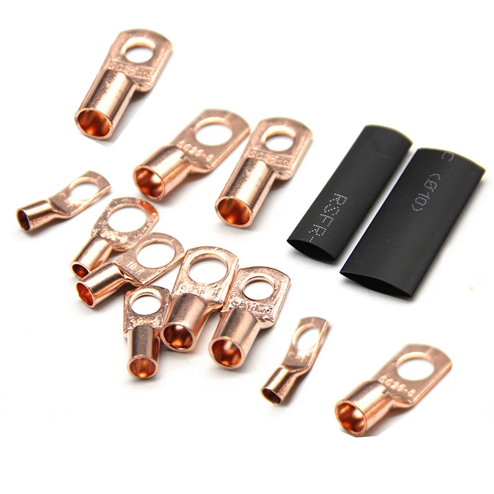 60Pcs/260Pcs Copper Wire Lug Wire Crimp Connector Battery Cable Lugs with Heat Shrink Tubing Assortment Kit End Ring Terminals
60Pcs/260Pcs Copper Wire Lug Wire Crimp Connector Battery Cable Lugs with Heat Shrink Tubing Assortment Kit End Ring Terminals