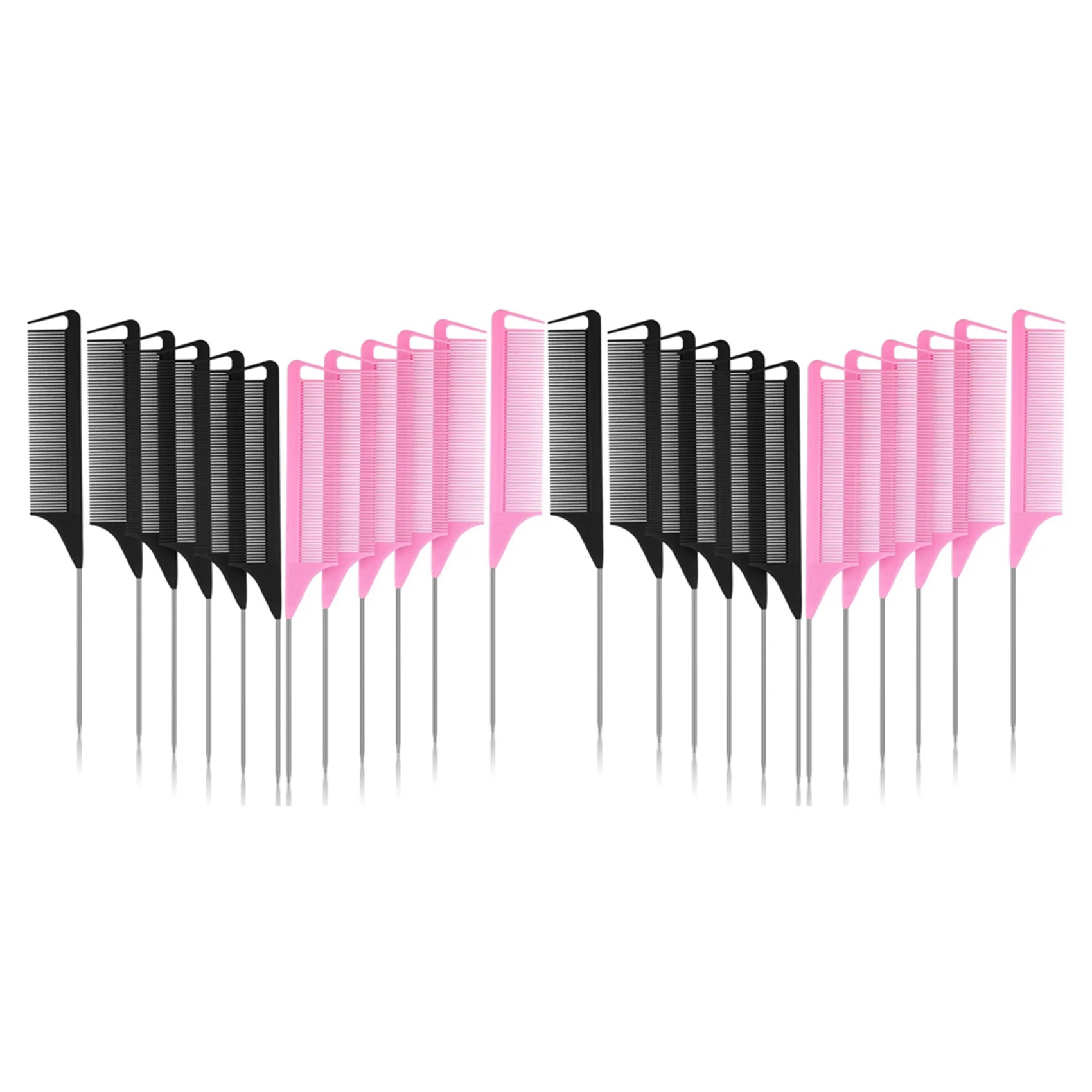 24 Pieces Parting Comb For Braids, Teasing Combs With Stainless Steel Pintail For Hair Styling Hairdressing
24 Pieces Parting Comb For Braids, Teasing Combs With Stainless Steel Pintail For Hair Styling Hairdressing