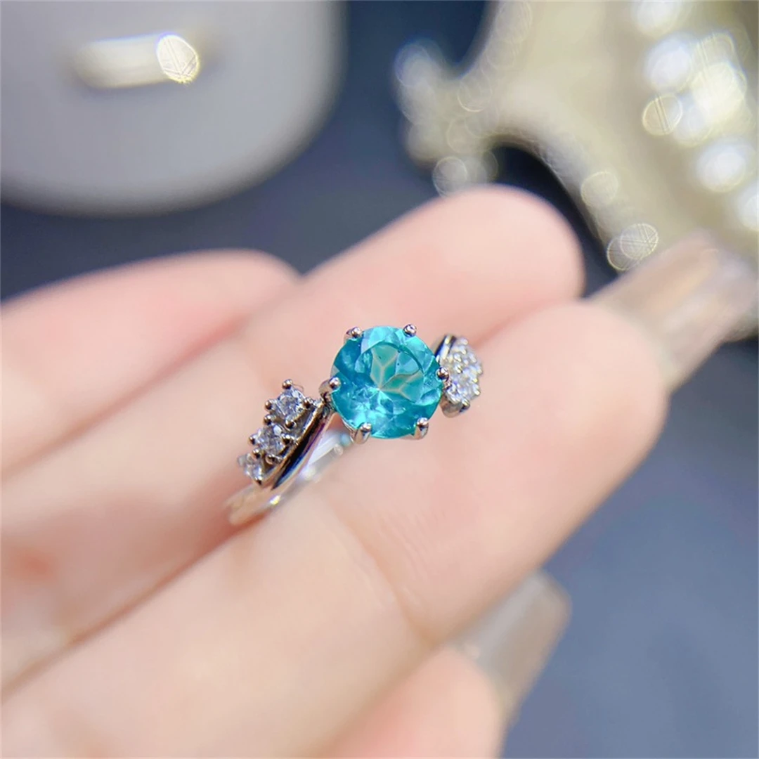 

FS Real S925 Sterling Silver Inlay 6*6 Natural Topaz Ring With Certificate Fine Fashion Charm Weddings Jewelry for Women MeiBaPJ