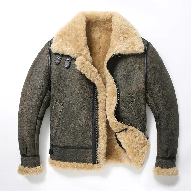 100% Natural Sheepskin Leather Jacket Winter Coat Real Fur Warm Explosive Style Sherpa Men's Large Fur Motorcycle Jacket Fashion
100% Natural Sheepskin Leather Jacket Winter Coat Real Fur Warm Explosive Style Sherpa Men's Large Fur Motorcycle Jacket Fashion