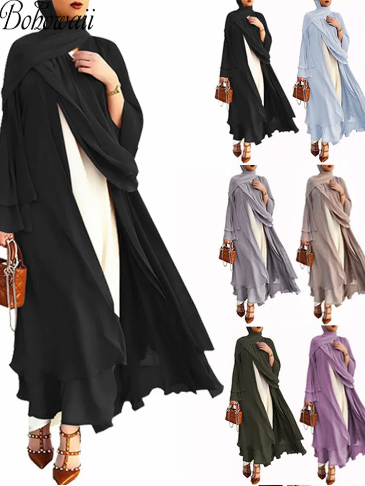 Muslim Dress Abaya Femme Lightweight Long Cover Up Caftan Loose Casual Beach Maxi Women Chiffon Kaftan Dresses
Muslim Dress Abaya Femme Lightweight Long Cover Up Caftan Loose Casual Beach Maxi Women Chiffon Kaftan Dresses