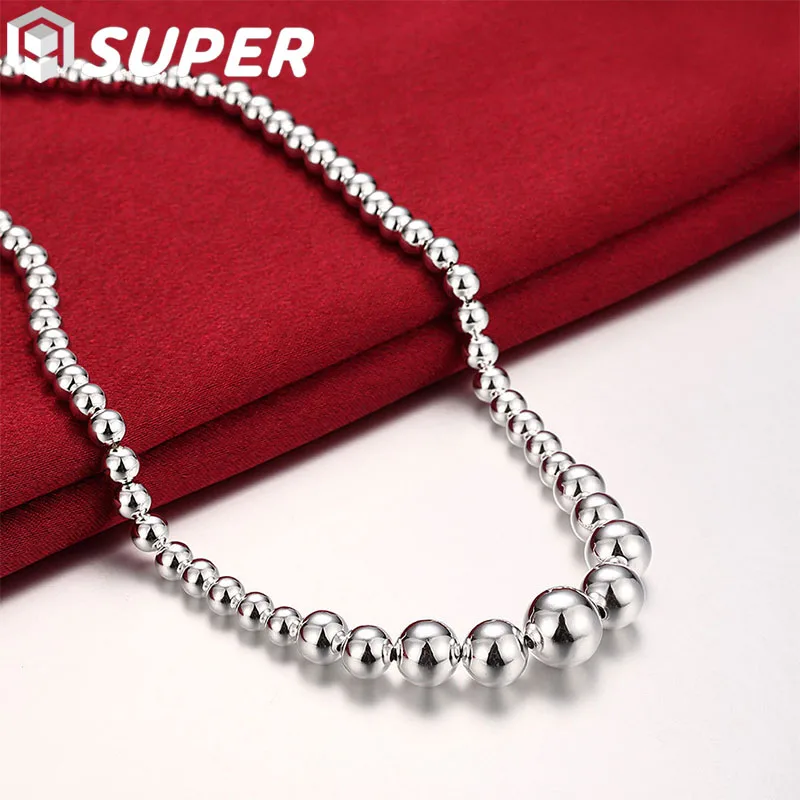 925 Sterling Silver Luxury Gorgeous Charm Fashion Vary Smooth Beads Chain Women Lady 18 Inches Chain Necklace Jewelry
925 Sterling Silver Luxury Gorgeous Charm Fashion Vary Smooth Beads Chain Women Lady 18 Inches Chain Necklace Jewelry