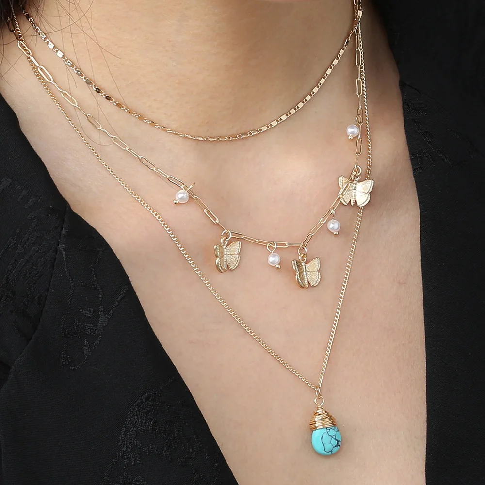 Wholesale Summer Popular Necklace Ornament Butterfly Flow Su Turquoise Pendant Versatile Multi-Layer for Women
Wholesale Summer Popular Necklace Ornament Butterfly Flow Su Turquoise Pendant Versatile Multi-Layer for Women