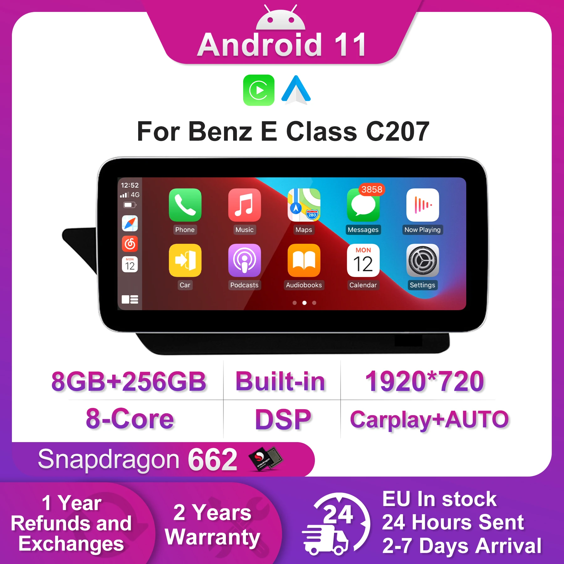 Android 11 автомобильный DVD-плеер, мультимедийный плеер, GPS-навигация для Mercedes-Benz Coupe C207 A207 W207 2009-2016 Qualcomm Snapdragon
Android 11 автомобильный DVD-плеер, мультимедийный плеер, GPS-навигация для Mercedes-Benz Coupe C207 A207 W207 2009-2016 Qualcomm Snapdragon
