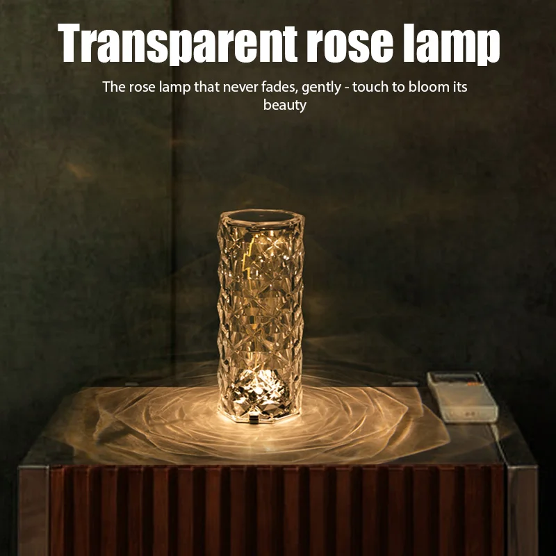 3 Colors Crystal Diamond Table Lamp Romantic Rose Lamp LED USB Touch Night Light Adjustable Projector Atmosphere Light
3 Colors Crystal Diamond Table Lamp Romantic Rose Lamp LED USB Touch Night Light Adjustable Projector Atmosphere Light