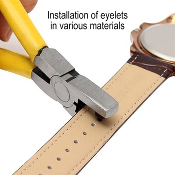 Leather Belt Hole Punch Plier Eyelet Puncher Revolve Sewing Machine Bag Setter Tool Watchband Strap Household leathercraft