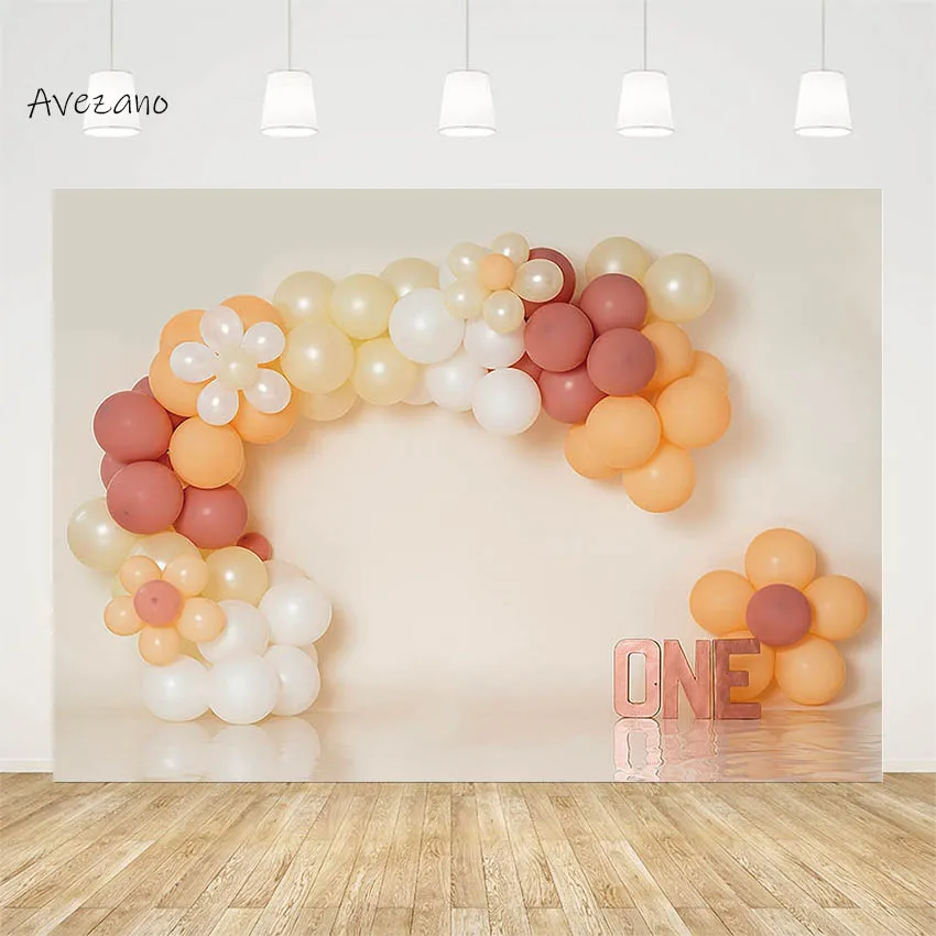 

Avezano Backdrop Photography Boho Balloon Newborn Kids 1st Birthday Portrait Cake Smash Background Decor Photo Studio Photocall