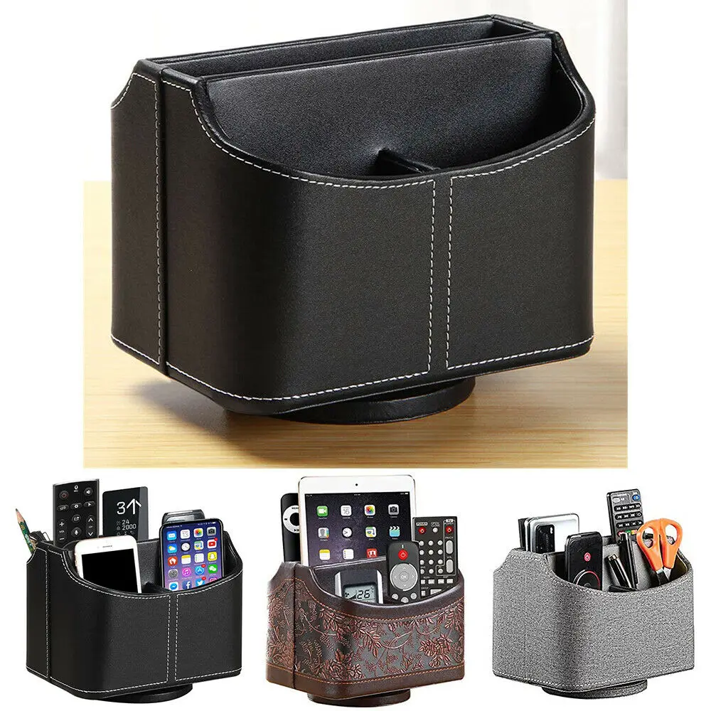 Leather Remote Control Holder 360 Degree Spinning Desk TV Remote Table Organizer
Leather Remote Control Holder 360 Degree Spinning Desk TV Remote Table Organizer
