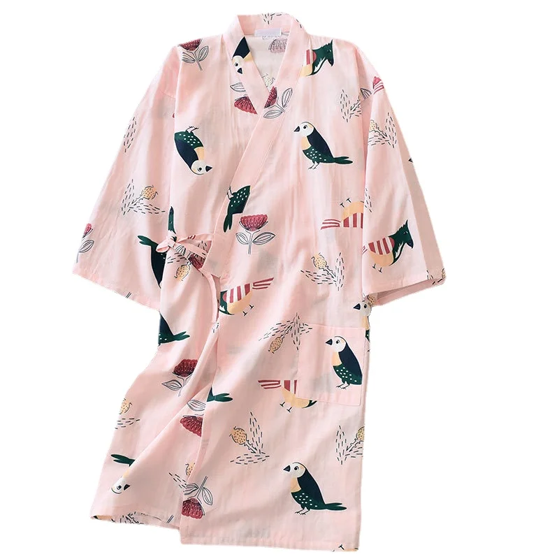 Ladies Japanese Pure Cotton Double Layer Gauze Night Robe Female Nightwear Women Kimono Bathrobe Loose Homewear Pajamas
Ladies Japanese Pure Cotton Double Layer Gauze Night Robe Female Nightwear Women Kimono Bathrobe Loose Homewear Pajamas