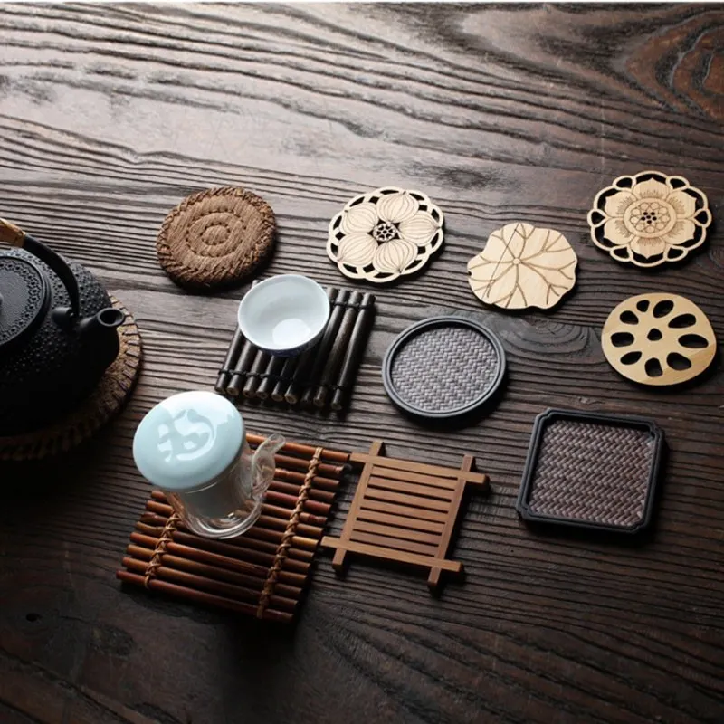 Wood Placemat Coaster Kitchen Table Bowl Mat Durable Hand Woven Insulation Coffee Cup Coaster Tea Ceremony Accessoriess 
Wood Placemat Coaster Kitchen Table Bowl Mat Durable Hand Woven Insulation Coffee Cup Coaster Tea Ceremony Accessoriess