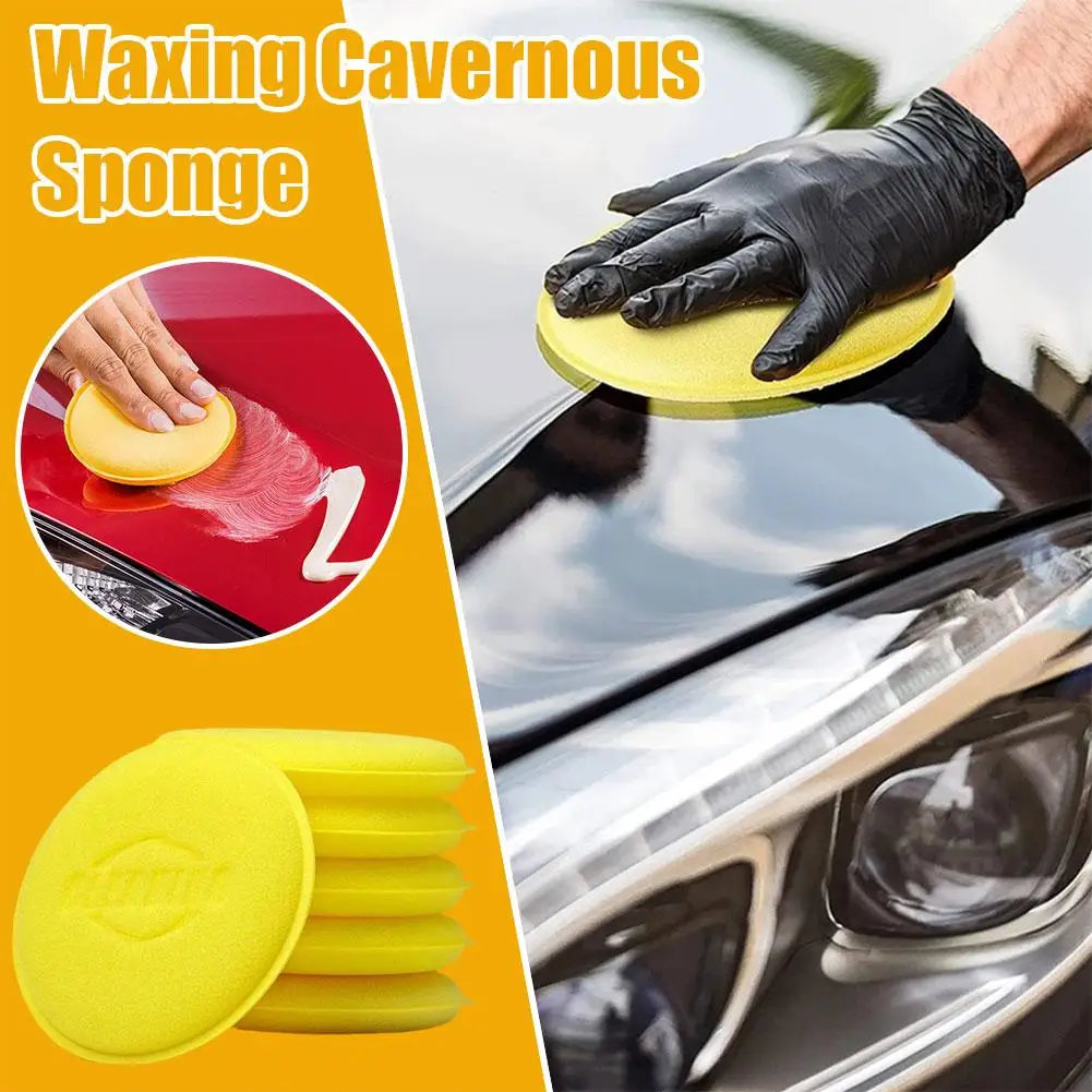 

Car Round Waxing Polish Sponges High Density Foam Applicator and Car Polishing Tools Pads Wash Sponges Car Detailing Curing L6H7