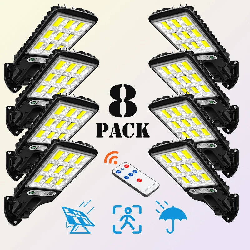 1~8pack Solar Street Lights Outdoor 108COB LED Solar Lamp With 3 Lighting Mode Motion Sensor Security for Garden Patio Path Yard
1~8pack Solar Street Lights Outdoor 108COB LED Solar Lamp With 3 Lighting Mode Motion Sensor Security for Garden Patio Path Yard