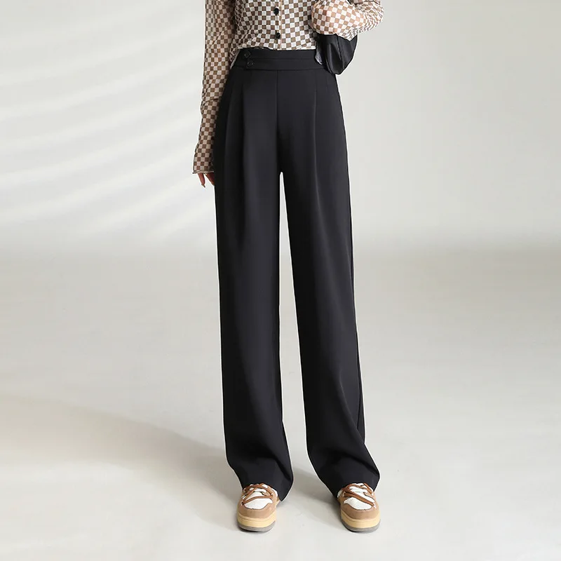 Elastic High Waist Black Wide Leg Pants for Women 2022 Autumn New Elegant Chic Loose Casual Straight Trousers Office Lady 2509
Elastic High Waist Black Wide Leg Pants for Women 2022 Autumn New Elegant Chic Loose Casual Straight Trousers Office Lady 2509