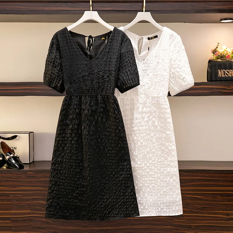 2023 Summer Dress New Elegant Large Size Women's Clothing Sexy V-neck Short Sleeve Dress White Black Summer Dresses AC91
2023 Summer Dress New Elegant Large Size Women's Clothing Sexy V-neck Short Sleeve Dress White Black Summer Dresses AC91